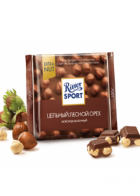 Шоколад Ritter Sport молочный с цельным лесным орехом 100гр